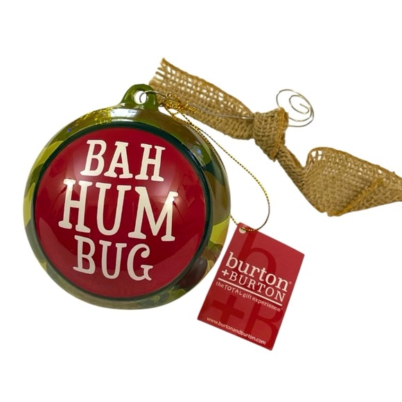 Burton + Burton Other - Burton+Burton Large Round “Bah Hum Bug” Camouflage Christmas Holiday Ornament